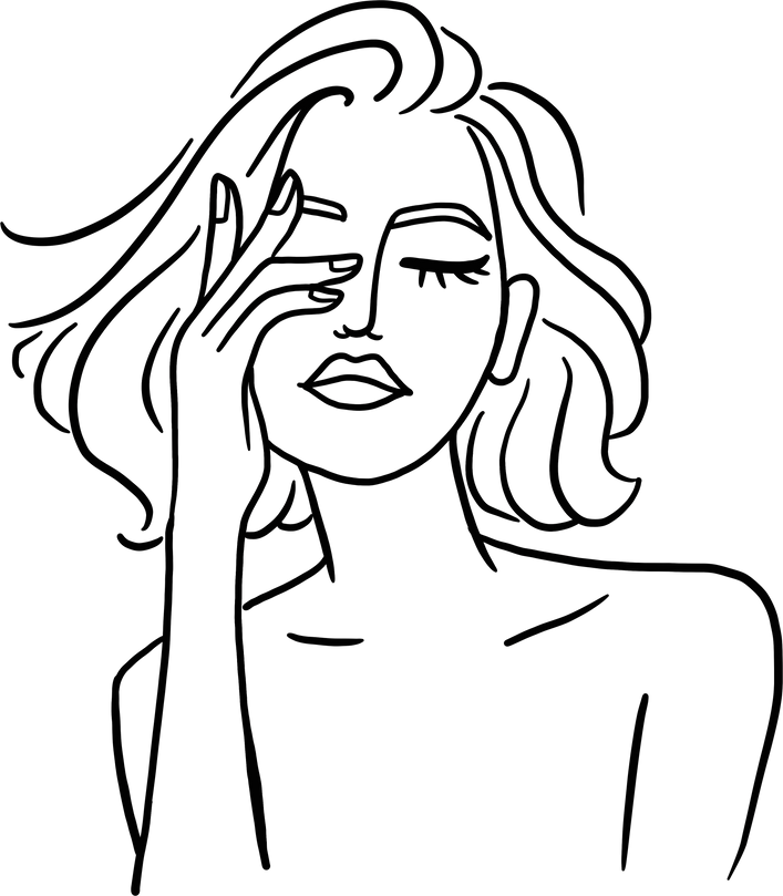 Beauty woman line art